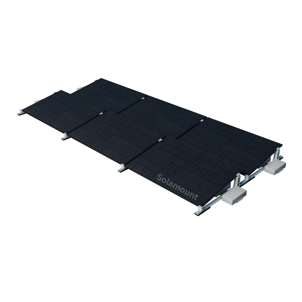 Halterung Flachdach für 6 Solarmodule Silber | Solamount | Slenergy