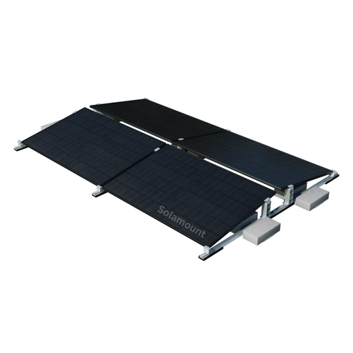 Halterung Flachdach für 4 Solarmodule Silber | Solamount | Slenergy